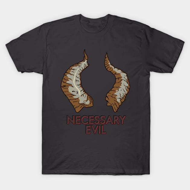 Necessary Evil, Horns T-Shirt by Xenowell